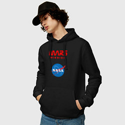 Толстовка-худи хлопковая мужская Nasa Mars mission, цвет: черный — фото 2