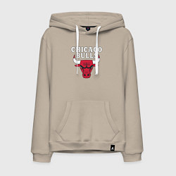 Толстовка-худи хлопковая мужская CHICAGO BULLS, цвет: миндальный