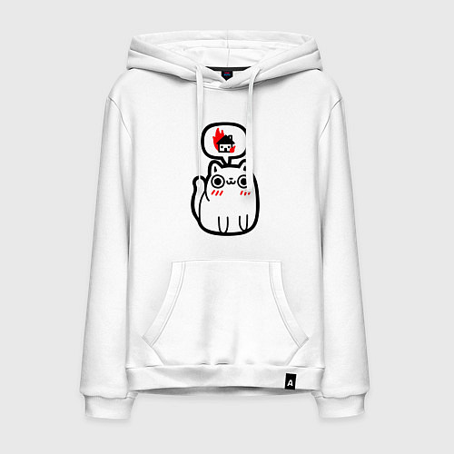 Мужская толстовка-худи Real Cat / Белый – фото 1