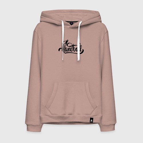 Мужская толстовка-худи Handball lettering / Пыльно-розовый – фото 1