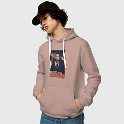 Толстовка-худи хлопковая мужская Eminem, цвет: пыльно-розовый — фото 2