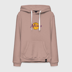 Толстовка-худи хлопковая мужская Lakers - Black Mamba, цвет: пыльно-розовый