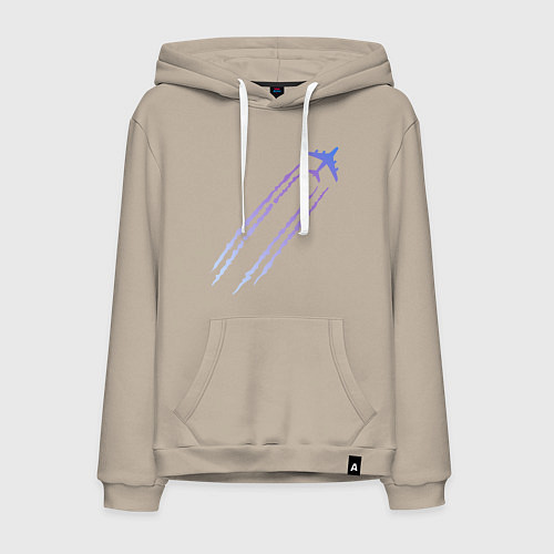 Мужская толстовка-худи Самолёт / Миндальный – фото 1