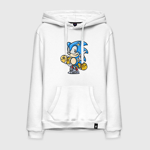 Мужская толстовка-худи СОНИК / Белый – фото 1