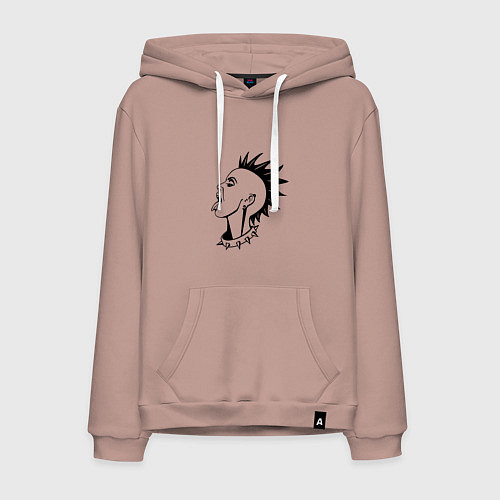 Мужская толстовка-худи Punk / Пыльно-розовый – фото 1