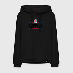 Толстовка-худи хлопковая мужская Los Angeles Clippers 1, цвет: черный