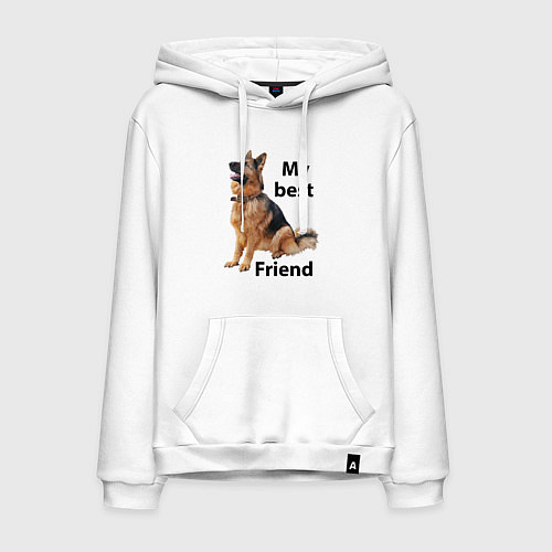 Мужская толстовка-худи Овчарка / Белый – фото 1