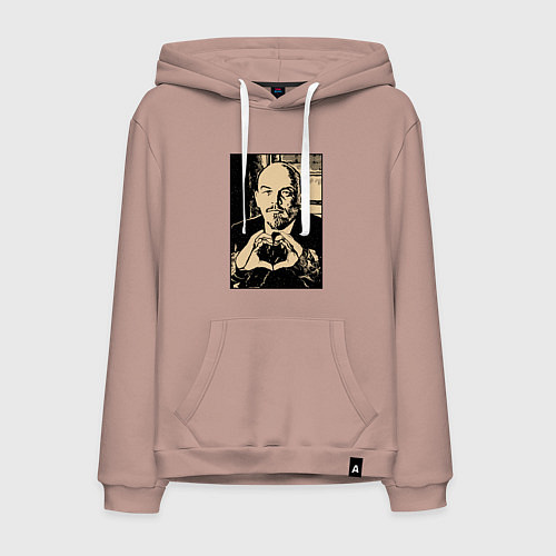 Мужская толстовка-худи Ленин Oko / Пыльно-розовый – фото 1