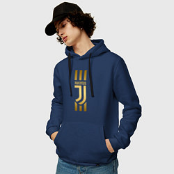 Толстовка-худи хлопковая мужская JUVENTUS, цвет: тёмно-синий — фото 2