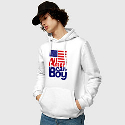 Толстовка-худи хлопковая мужская All American Boy, цвет: белый — фото 2