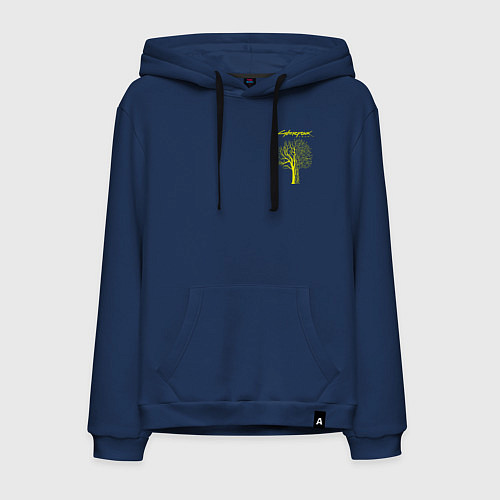 Мужская толстовка-худи ДЕРЕВО CYBERPUNK 2077 / Тёмно-синий – фото 1