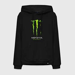 Толстовка-худи хлопковая мужская MONSTER ENERGY, цвет: черный