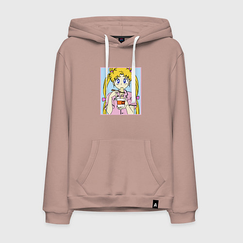 Мужская толстовка-худи Sailor Moon Usagi Tsukino / Пыльно-розовый – фото 1
