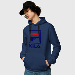Толстовка-худи хлопковая мужская Kila Fila, цвет: тёмно-синий — фото 2