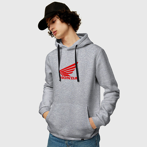 Мужская толстовка-худи HONDA / Меланж – фото 3