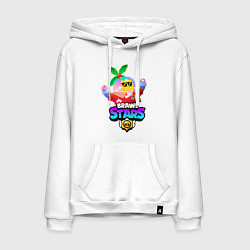 Толстовка-худи хлопковая мужская BRAWL STARS TROPICAL SPROUT, цвет: белый