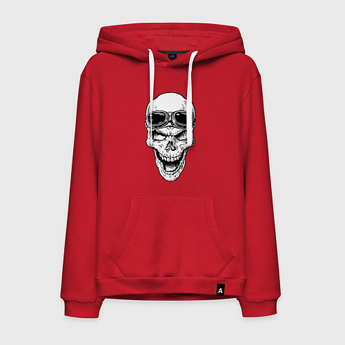 Мужская толстовка-худи Skull and glasses / Красный – фото 1
