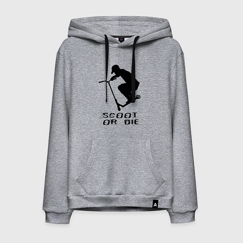 Мужская толстовка-худи Самокат фристайл трюк экстрим / Меланж – фото 1