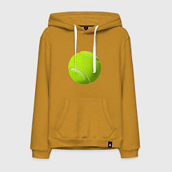 Толстовка-худи хлопковая мужская Теннис, цвет: горчичный