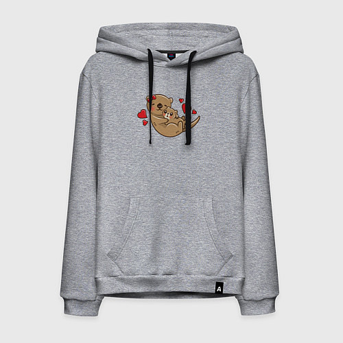 Мужская толстовка-худи Милая морская выдра / Меланж – фото 1