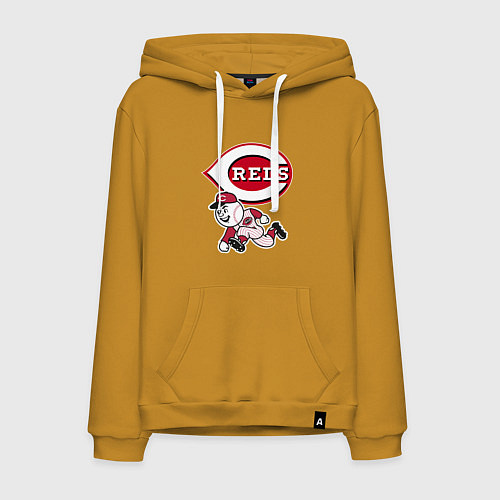 Мужская толстовка-худи Cincinnati reds - baseball team - talisman / Горчичный – фото 1