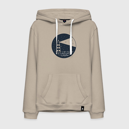 Мужская толстовка-худи Маяк / Миндальный – фото 1