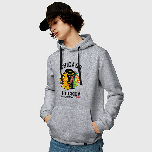 Мужская толстовка-худи CHICAGO BLACKHAWKS NHL / Меланж – фото 3