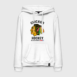 Толстовка-худи хлопковая мужская CHICAGO BLACKHAWKS NHL, цвет: белый