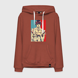 Толстовка-худи хлопковая мужская Бруно Буччеллати, цвет: кирпичный