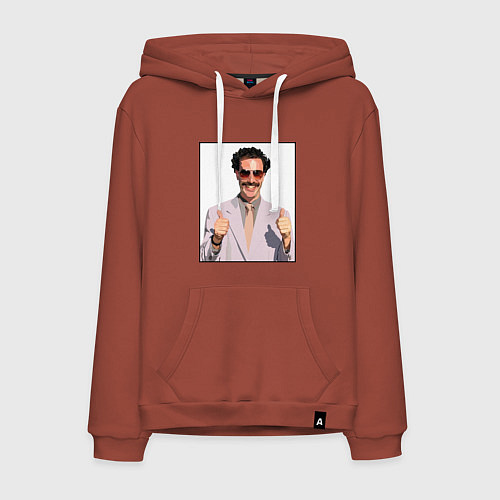 Мужская толстовка-худи Борат Z / Кирпичный – фото 1