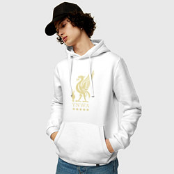 Толстовка-худи хлопковая мужская Liverpool FC, цвет: белый — фото 2