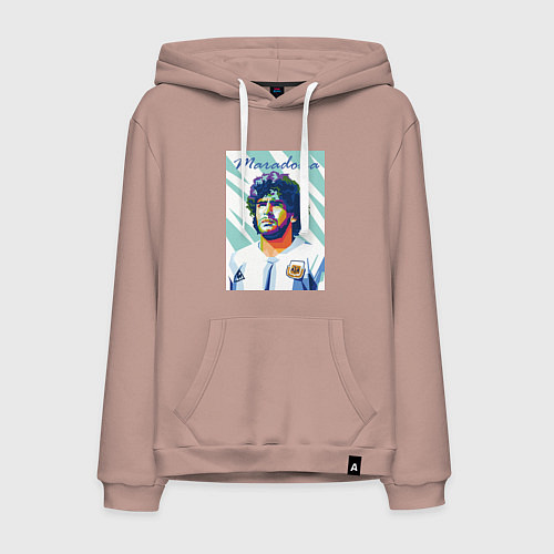 Мужская толстовка-худи Марадона золотой мальчик / Пыльно-розовый – фото 1