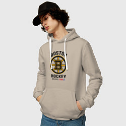 Толстовка-худи хлопковая мужская BOSTON BRUINS NHL, цвет: миндальный — фото 2