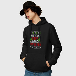 Толстовка-худи хлопковая мужская My ugly christmas sweater, цвет: черный — фото 2