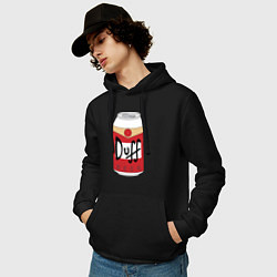 Толстовка-худи хлопковая мужская Duff Beer, цвет: черный — фото 2