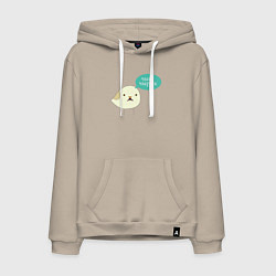 Толстовка-худи хлопковая мужская Чык-Чырык Мем, цвет: миндальный