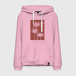 Толстовка-худи хлопковая мужская Призрачный цветок, цвет: светло-розовый