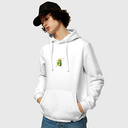 Толстовка-худи хлопковая мужская Влюбленное авокадо, цвет: белый — фото 2