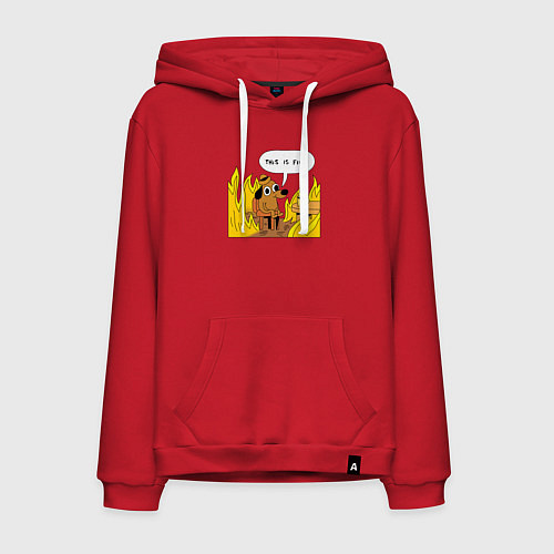 Мужская толстовка-худи This is Fine / Красный – фото 1