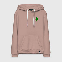 Толстовка-худи хлопковая мужская Кактус, цвет: пыльно-розовый