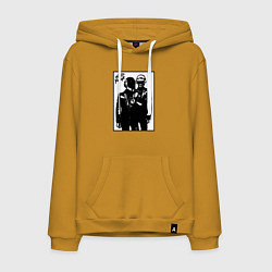Толстовка-худи хлопковая мужская Daft Punk, цвет: горчичный