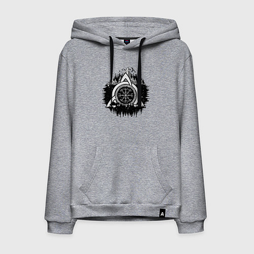 Мужская толстовка-худи Вегвизир Рунический Компас / Меланж – фото 1