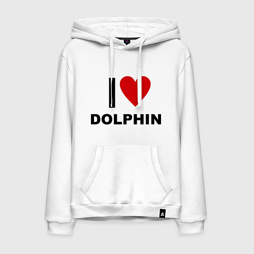 Мужская толстовка-худи I love Dolphin / Белый – фото 1