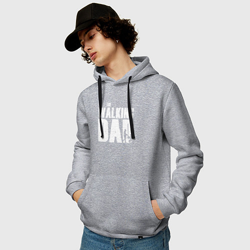 Мужская толстовка-худи Лучший папа / Меланж – фото 3