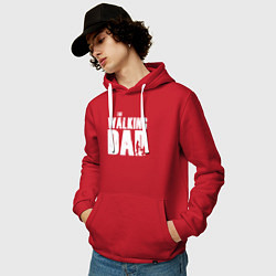 Толстовка-худи хлопковая мужская Лучший папа, цвет: красный — фото 2