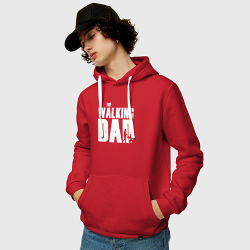 Мужская толстовка-худи Лучший папа / Красный – фото 3