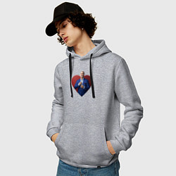Толстовка-худи хлопковая мужская Сердце Меладзе, цвет: меланж — фото 2