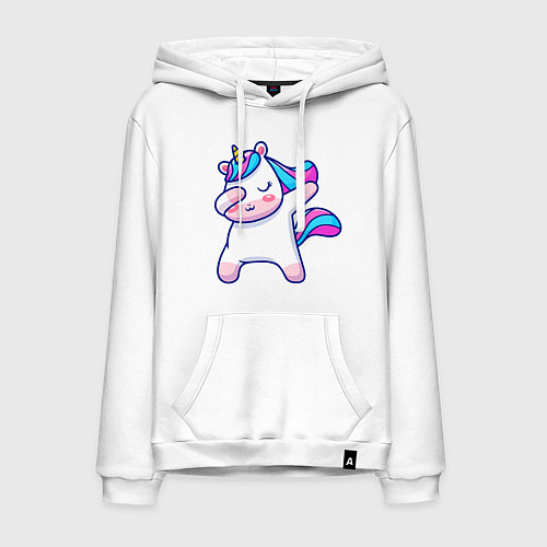 Мужская толстовка-худи Cute unicorn / Белый – фото 1