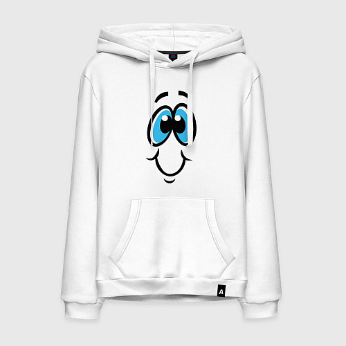 Мужская толстовка-худи Забавный смайл / Белый – фото 1
