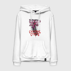 Толстовка-худи хлопковая мужская Cannibal Corpse Труп Каннибала Z, цвет: белый
